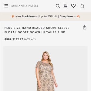 Plus Size Adrianna Papell Hand Beaded Dress